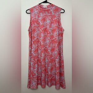 Peach Love California Sleeveless Palm Tree Dress in Pink/White, Boutique, NWOT